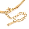 304 Stainless Steel Shell Pearl Flat Snake Chain Bowknot Pendant Necklaces NJEW-Z046-04G-3