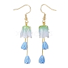 Plastic 3D Flower Long Dangle Earrings EJEW-JE04936-03-3