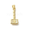 Rack Plating Brass Micro Pave Cubic Zirconia Pendants KK-Z086-66G-04-1