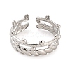 304 Stainless Steel Twist Open Cuff Ring for Women RJEW-F160-03P-2