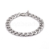 304 Stainless Steel Curb Chains Bracelets BJEW-JB06273-2