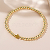 Easter Round Brass Beaded Stretch Bracelets UB1262-2-1