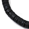 Natural Lava Rock Beaded Stretch Bracelets for Men Women BJEW-G727-01A-2