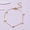 Natural Pearl Beaded Chain Bracelet BJEW-JB09447-4