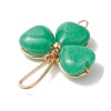 Dyed Natural Malaysia Jade Shamrock Pendants PALLOY-JF02785-03-3