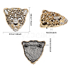 CHGCRAFT 2Pcs 2 Colors Rhinestone Leopard Brooch Pin JEWB-CA0001-27-2