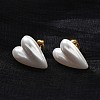 304 Stainless Steel Plastic Imitation Pearl Stud Earrings EJEW-R030-01G-04-3