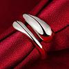 Real Platinum Plated Adjustable Brass Finger Rings for Women RJEW-BB07574-C-2