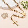 Men's Rosary Bead Necklace with Crucifix Cross NJEW-I011-6mm-08-7