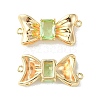 Brass Pave Cubic Zirconia Connector Charms KK-L208-01G-04-1