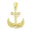Brass Micro Pave Cubic Zirconia Pendants KK-V007-25G-1
