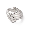 304 Stainless Steel Open Cuff Rings for Women RJEW-K258-10P-3