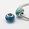 Handmade Lampwork Large Hole Rondelle European Beads LPDL-L003-08-2