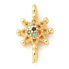 Brass Micro Pave Cubic Zirconia Connector Charms KK-U053-14G-1