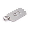 Non-Tarnish 304 Stainless Steel Pendants STAS-H144-02P-3-3