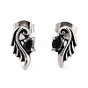 Wing 316 Surgical Stainless Steel Pave Cubic Zirconia Stud Earrings for Women Men EJEW-Z050-02A-AS-1