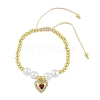 Rack Plating Brass Stretchable Bracelets with Cubic Zirconia for Women BJEW-D047-02G-02-1