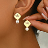 Elegant Brass Imitation Pearl Stud Earrings Women's Daily Jewelry DV0468-1-6