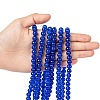 Spray Painted Blue Crackle Glass Round Beads Strands X-CCG-Q001-8mm-14-4