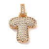 Brass Micro Pave Cubic Zirconia Pendants KK-C076-29T-G01-1