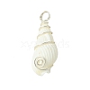 Natural Trumpet Shell Pendants PALLOY-JF02794-02-3