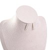 Bust Shaped Microfiber & Wood Jewelry Necklace & Earrings Display Stands NDIS-H042-01B-03-3