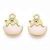 Printed Light Gold Tone Alloy Pendants ENAM-N056-204A-2