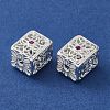 Rack Plating Brass Pave Clear Cubic Zirconia Beads KK-M285-22S-2