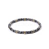 Bohemian Natural Labradorite & Golden Synthetic Non-magnetic Hematite Beaded Stretch Bracelets for Women Men LS-NY1304-4-1