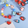 CHGCRAFT 16Pcs 8 Style Hospital Theme Food Grade Eco-Friendly Silicone Focal Beads SIL-CA0002-98-4