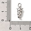 Rack Plating Brass Micro Pave Cubic Zirconia Charms KK-I720-31P-3