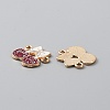 Alloy Dark Red Enamel Connector Charms ENAM-CJC0019-01H-2