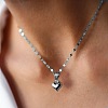 Alloy Heart Pendant Dapped Chain Necklaces for Women WG28BBE-12-1