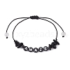 Natural Obsidian Chip Braided Bead Bracelets BJEW-JB09608-06-1