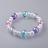 Transparent Acrylic Imitated Pearl  Stretch Kids Bracelets BJEW-JB04575-2