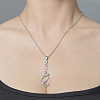 Non-Tarnish 201 Stainless Steel Hollow Fish Pendant Necklace NJEW-OY001-56-2