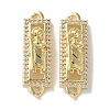 Rack Plating Brass Clear Cubic Zirconia Saint Connector Charms KK-C084-36B-G-1