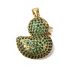 Rack Plating Brass Micro Pave Cubic Zirconia Pendants ZIRC-F142-01G-02-1