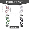 4Pcs 4 Colors Rhinestone Self-adhesion Cloth Patches DIY-FH0007-56-2