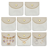 Square PU Leather & PVC Gift Jewelry Packaging Bags with Snap Button ABAG-WH0062-06B-1
