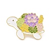 Tortoise with Flower Enamel Pin JEWB-O007-C01-1