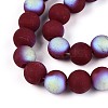 Frosted Opaque Glass Beads Strands GLAA-T032-P10mm-MBB05-3