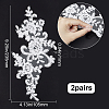 Flower Polyester Embroidery Appliques PATC-WH0008-16B-2