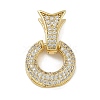 Brass Micro Pave Clear Cubic Zirconia Fishtail Fold Over Clasps FIND-U017-12G-1