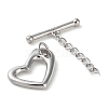 Rhodium Plated 925 Sterling Silver Toggle Clasps with Chain STER-D005-05P-2