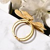 Flower Stainless Steel Open Cuff Ring for Women RJEW-R006-03G-01-3