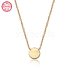 925 Sterling Silver Flat Round Pendant Necklaces for Women NW7727-4-1