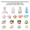 PVC Plastic with Resin Cabochons KY-CJ0001-55-2