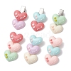 6 Pcs Cute Heart Resin Alligator Hair Clips PHAR-JH00118-1