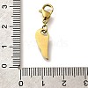 Feather 304 Stainless Steel Polymer Clay Rhinestone Pendant Decorations STAS-R153-50G-3